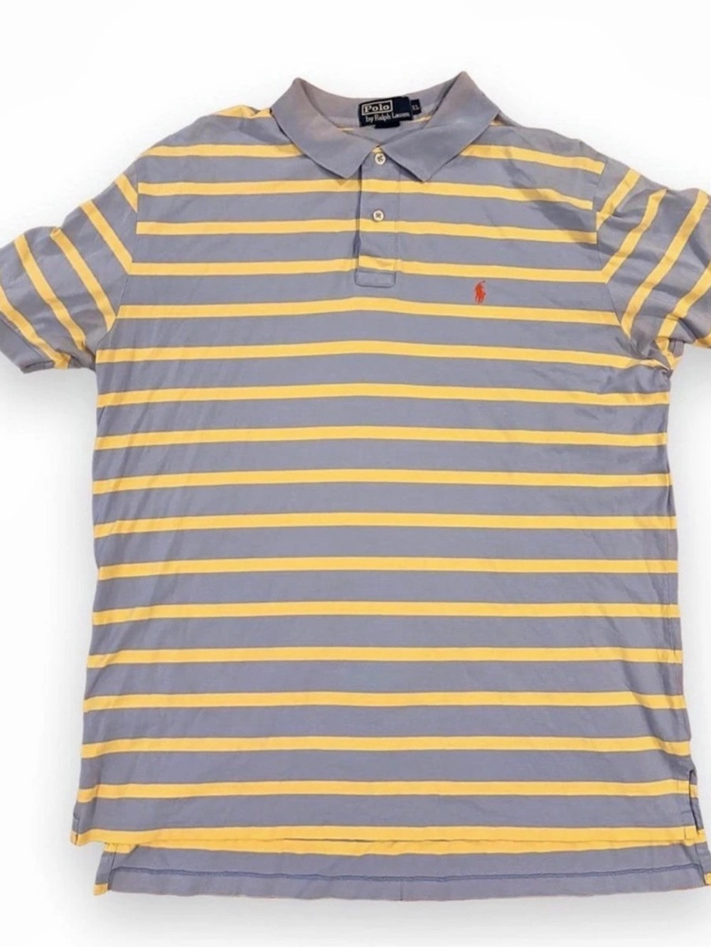 Polo Ralph Lauren Men’s XL Short Sleeve Striped Polo Shirt Blue Yellow Cotton